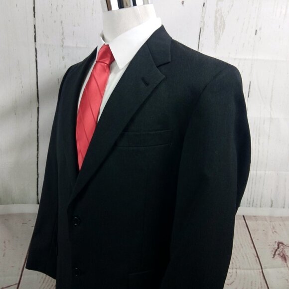 Society Brand Ltd By Hartmarx 44R 2 Button Charcoal 2pc Suit 32x31.5 Pleated - Picture 5 of 14